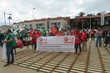 Protesta de los trabajadores del Ayuntamiento de Telde/TA.